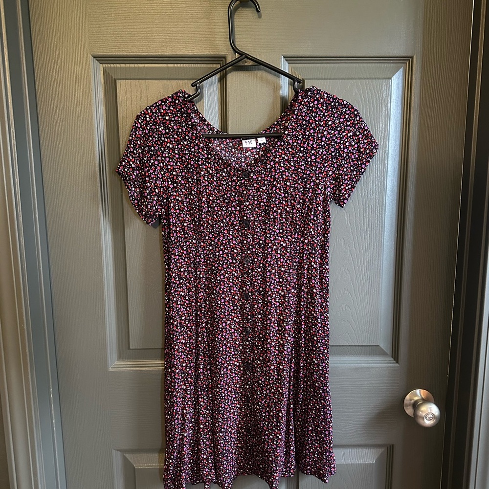GAP Kids Dress - Black and Pink Floral Pattern